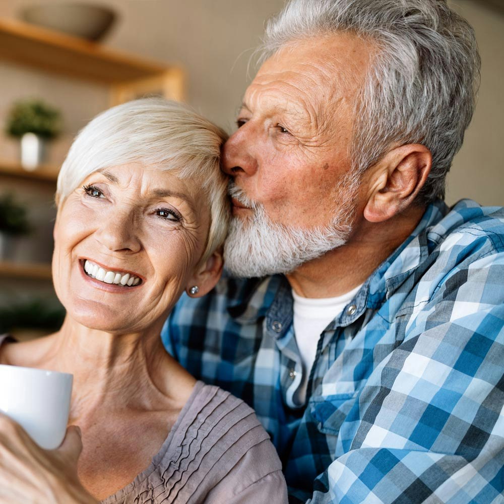 Couple smiling together