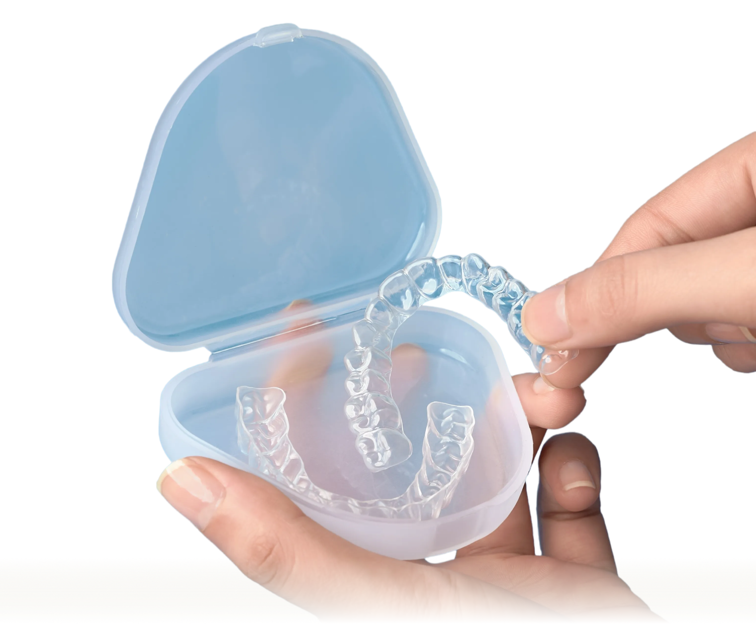 clear aligners in a case