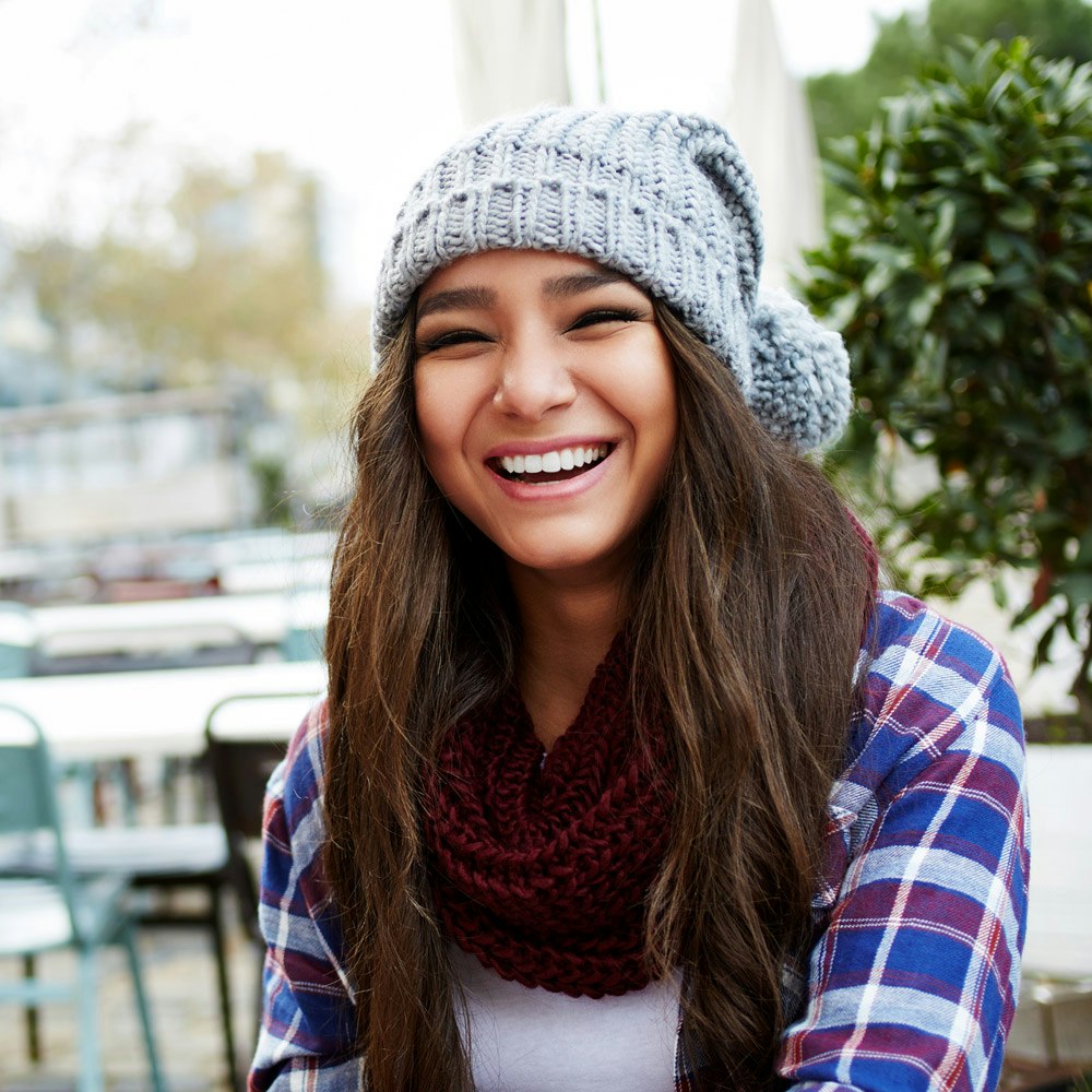 Woman smiling brightly